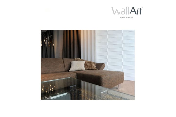 WallArt Seinäpaneelit 3D Vaults 12 kpl GA-WA05 - Valkoinen - Lattia & seinäpinnat