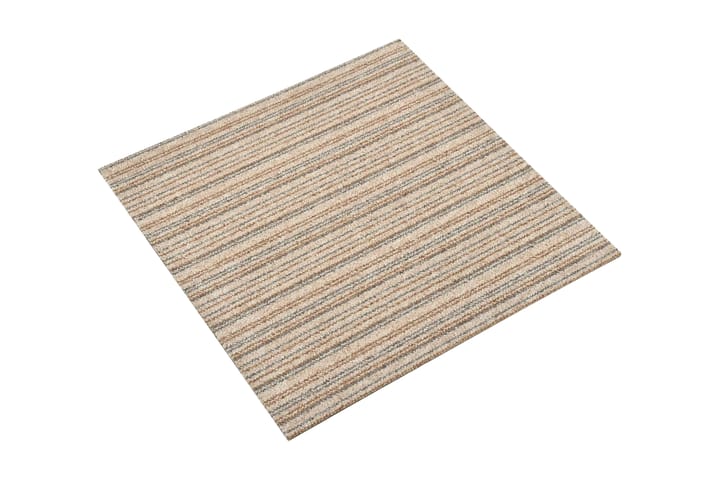 Tekstiililaatta 20 kpl 5 mÂ² 50x50 cm raidallinen beige - Beige - Lattia - Kokolattiamatot