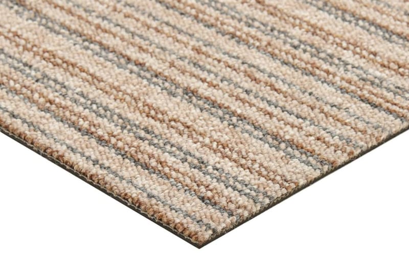 Tekstiililaatta 20 kpl 5 mÂ² 50x50 cm raidallinen beige - Beige - Lattia - Kokolattiamatot