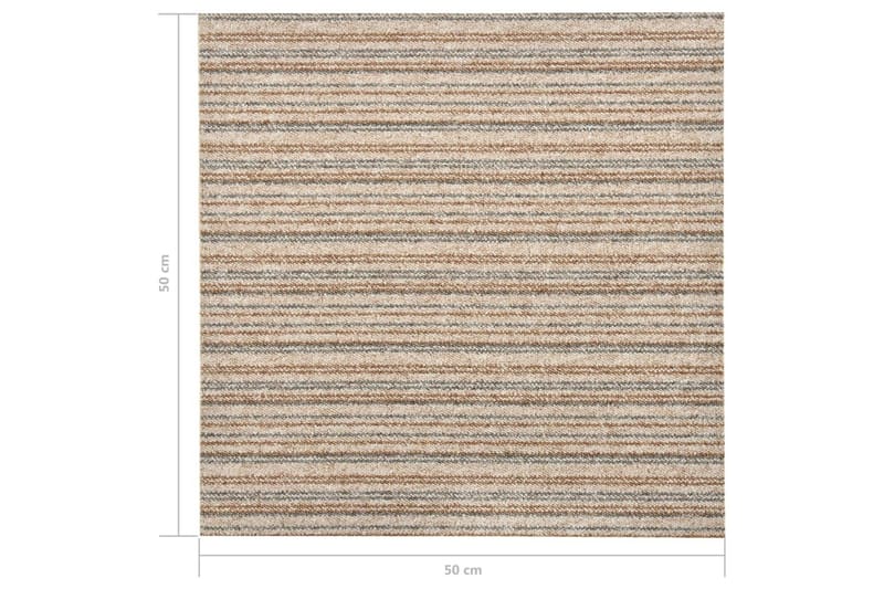 Tekstiililaatta 20 kpl 5 mÂ² 50x50 cm raidallinen beige - Beige - Lattia - Kokolattiamatot