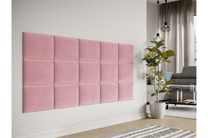 Pehmustettu Seinäpaneeli Sharnel 40x30 cm - Vaaleanpunainen - Lattia & seinäpinnat