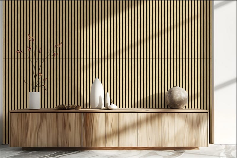 Puu lamelli -akustiikkapaneelit 120x60x1,8 cm 4-pack - Talo & remontointi - Rakentaminen - Lattiat & seinät & katot - Lattia & seinäpinnat