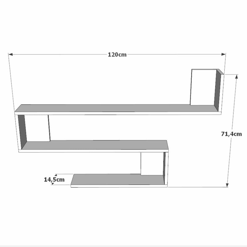 Seinähylly Skye Decor Nova Shelf (120 x 71,4 x 14,5 cm) Atlantin mänty - Atlantic Pine - Talo & remontointi - Rakentaminen - Lattiat & seinät & katot - Lattia & seinäpinnat