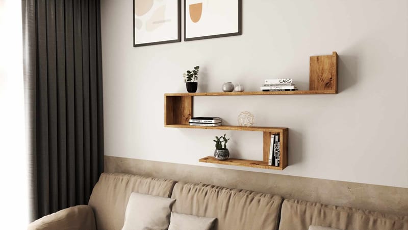 Seinähylly Skye Decor Nova Shelf (120 x 71,4 x 14,5 cm) Atlantin mänty - Atlantic Pine - Talo & remontointi - Rakentaminen - Lattiat & seinät & katot - Lattia & seinäpinnat