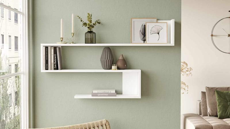 Seinähylly Skye Decor Nova Shelf (120 x 71,4 x 14,5 cm) valkoinen - Valkoinen - Talo & remontointi - Rakentaminen - Lattiat & seinät & katot - Lattia & seinäpinnat