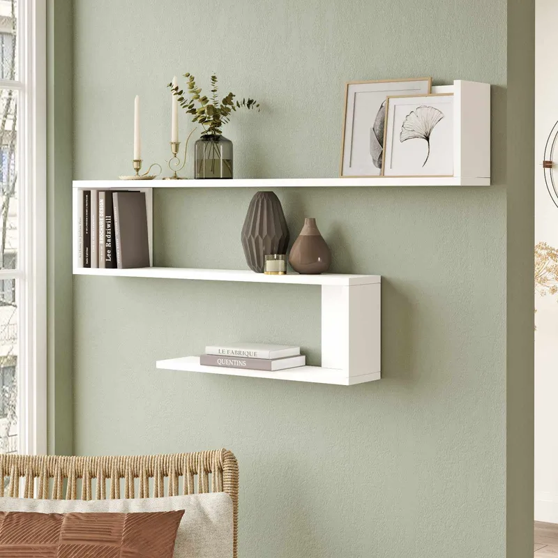 Seinähylly Skye Decor Nova Shelf (120 x 71,4 x 14,5 cm) valkoinen - Valkoinen - Talo & remontointi - Rakentaminen - Lattiat & seinät & katot - Lattia & seinäpinnat