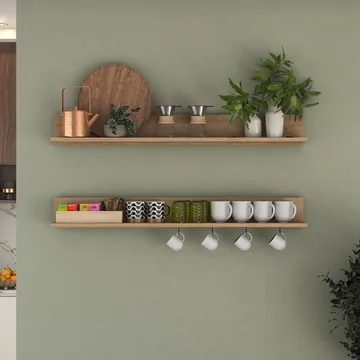 Seinähylly Wallxpert Bren (120 x 15 x 14,8 cm) pähkinä - pähkinä - Talo & remontointi - Rakentaminen - Lattiat & seinät & katot - Lattia & seinäpinnat
