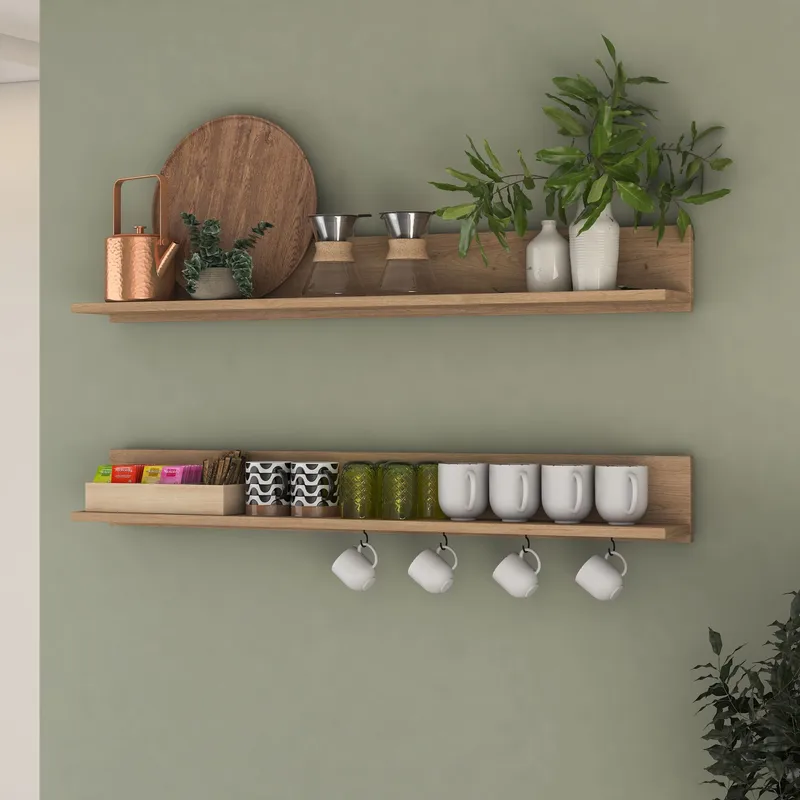 Seinähylly Wallxpert Bren (120 x 15 x 14,8 cm) pähkinä - pähkinä - Talo & remontointi - Rakentaminen - Lattiat & seinät & katot - Lattia & seinäpinnat