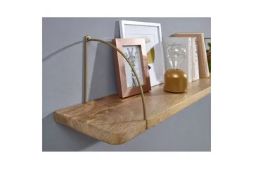 Seinähylly Wohnling massivipuuta, metallinen riippuva hylly, teollinen loft-tyyli 120 cm - 120 cm - Talo & remontointi - Keittiö & kylpyhuone - Keittiö & kodinhoitohuone - Keittiön sisustus - Keittiöhylly