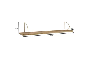 Seinähylly Wohnling massivipuuta, metallinen riippuva hylly, teollinen loft-tyyli 120 cm - 120 cm - Talo & remontointi - Keittiö & kylpyhuone - Keittiö & kodinhoitohuone - Keittiön sisustus - Keittiöhylly