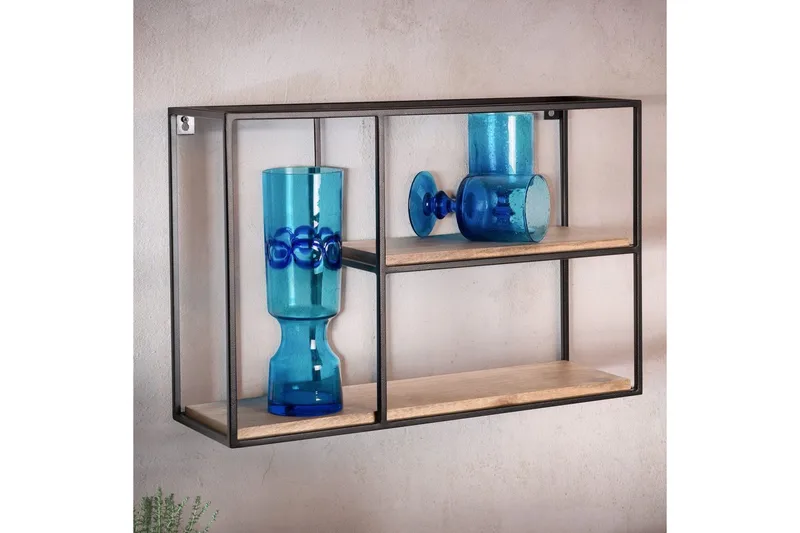 Seinähylly Wohnling Täyspuinen metallirunkoinen seinälle asennettava teollinen - Talo & remontointi - Keittiö & kylpyhuone - Keittiö & kodinhoitohuone - Keittiön sisustus - Keittiöhylly