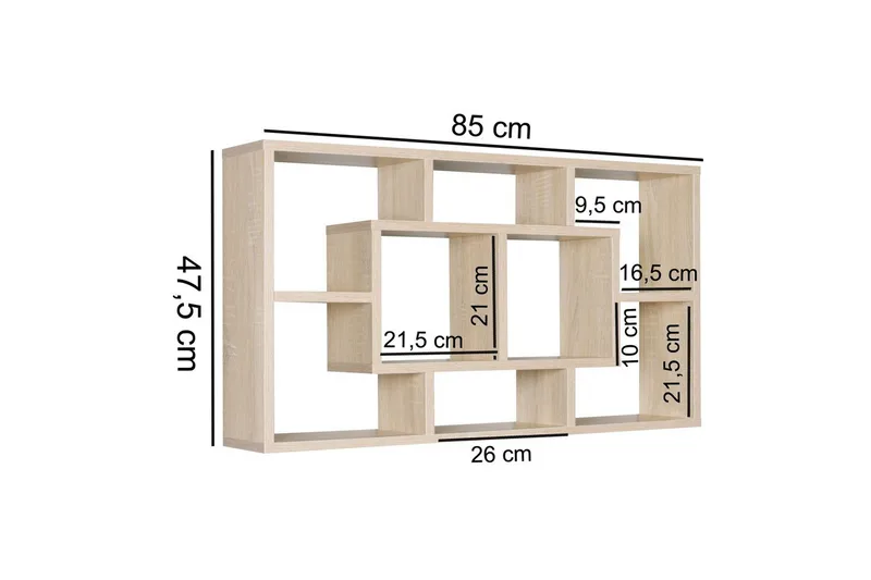 Seinähylly Wohnling PAOLA melamiinipinnoitettu MDF, säilytyshylly, seinään kiinnitettävä, moderni tyyli Sonoma - Sonoma - Talo & remontointi - Keittiö & kylpyhuone - Keittiö & kodinhoitohuone - Keittiön sisustus - Keittiöhylly