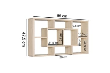 Seinähylly Wohnling PAOLA melamiinipinnoitettu MDF, säilytyshylly, seinään kiinnitettävä, moderni tyyli Sonoma - Sonoma - Talo & remontointi - Keittiö & kylpyhuone - Keittiö & kodinhoitohuone - Keittiön sisustus - Keittiöhylly
