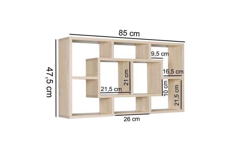 Seinähylly Wohnling PAOLA melamiinipinnoitettu MDF, säilytyshylly, seinään kiinnitettävä, moderni tyyli Sonoma - Sonoma - Talo & remontointi - Keittiö & kylpyhuone - Keittiö & kodinhoitohuone - Keittiön sisustus - Keittiöhylly