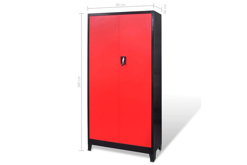 Työkalukaappi työkaluarkulla teräs 90x40x180 cm punainen/mus - Piha & ulkoaltaat - Piha-alue - Ulkosäilytys - Autotallin sisustus & säilytys