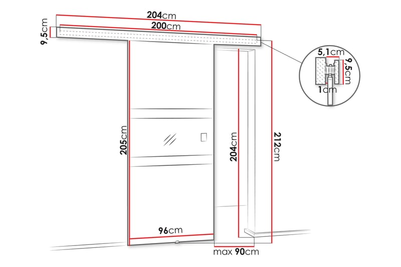Bemi Liukuovi - Ruskea/Musta - Talo & remontointi - Rakentaminen - Ovet - Liukuovi
