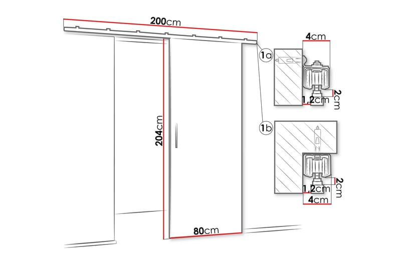 Cassidy Liukuovi - Musta - Talo & remontointi - Rakentaminen - Ovet - Liukuovi
