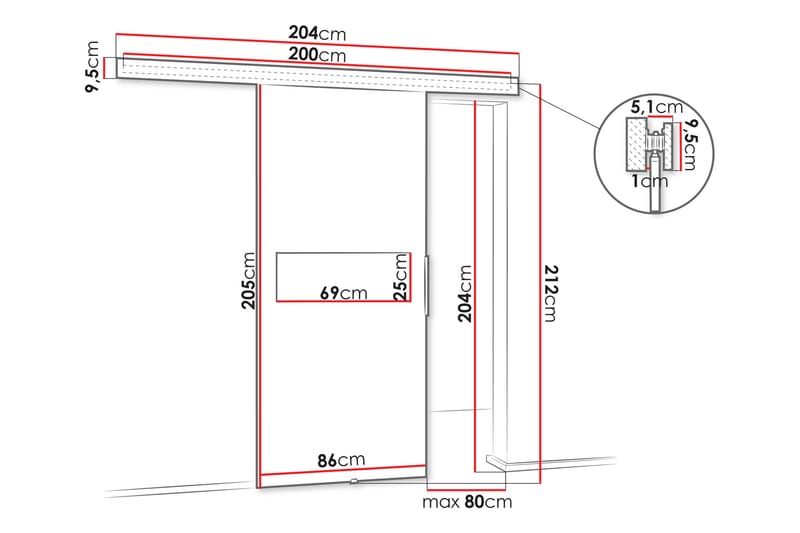 Doncaster Liukuovi - Harmaa/Ruskea - Talo & remontointi - Rakentaminen - Ovet - Liukuovi