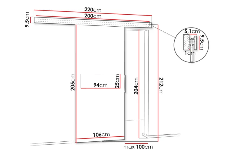 Doncaster Liukuovi - Ruskea/Musta - Talo & remontointi - Rakentaminen - Ovet - Liukuovi