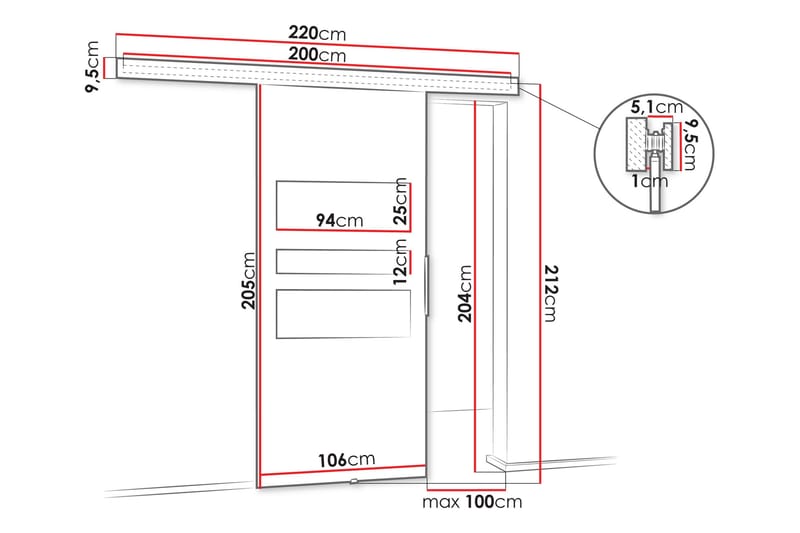 Doncaster Liukuovi - Ruskea/Musta - Talo & remontointi - Rakentaminen - Ovet - Liukuovi