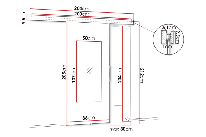 Doncaster Liukuovi - Valkoinen/Harmaa - Talo & remontointi - Rakentaminen - Ovet - Liukuovi