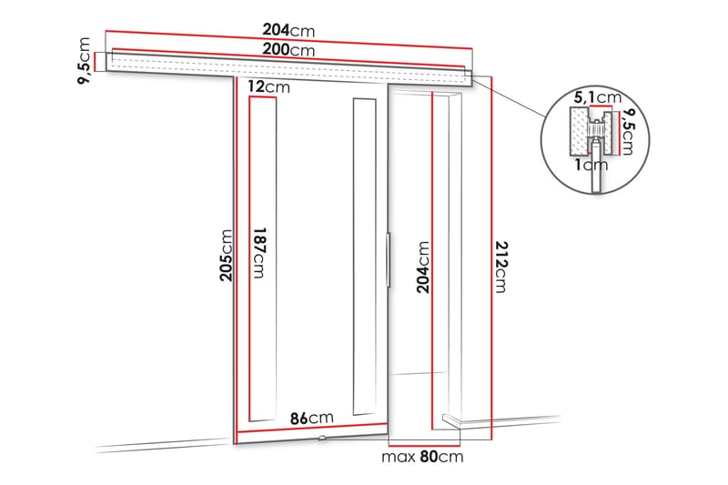 Doncaster Liukuovi - Valkoinen/Harmaa/Musta - Talo & remontointi - Rakentaminen - Ovet - Liukuovi