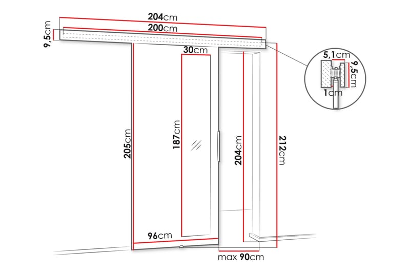Doncaster Liukuovi - Talo & remontointi - Rakentaminen - Ovet - Liukuovi