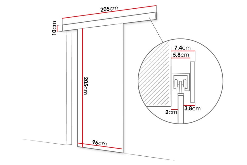 Granica Liukuovi 96x205 cm - Beige - Talo & remontointi - Rakentaminen - Ovet - Liukuovi