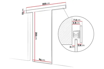 Granica Liukuovi 96x205 cm - Beige - Talo & remontointi - Rakentaminen - Ovet - Liukuovi