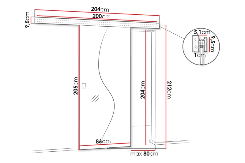 Grinduga Liukuovi - Ruskea - Talo & remontointi - Rakentaminen - Ovet - Liukuovi