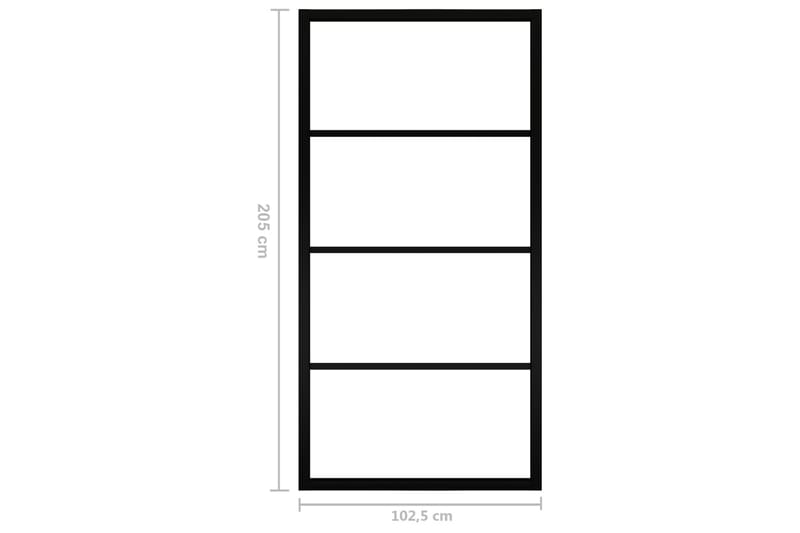 Liukuovi alumiini ja ESG-lasi 102,5x205 cm musta - Talo & remontointi - Rakentaminen - Ovet - Liukuovi