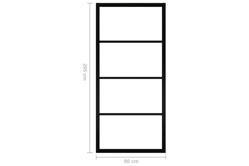 Liukuovi alumiini ja ESG-lasi 90x205 cm musta - Talo & remontointi - Rakentaminen - Ovet - Liukuovi