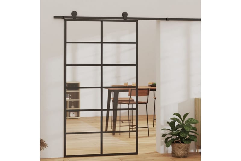 Liukuovi asennustarvikkeilla ESG lasi ja alumiini 102x205 cm - Talo & remontointi - Rakentaminen - Ovet - Liukuovi