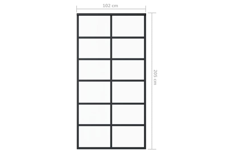 Liukuovi asennustarvikkeilla ESG lasi ja alumiini 102x205 cm - Talo & remontointi - Rakentaminen - Ovet - Liukuovi