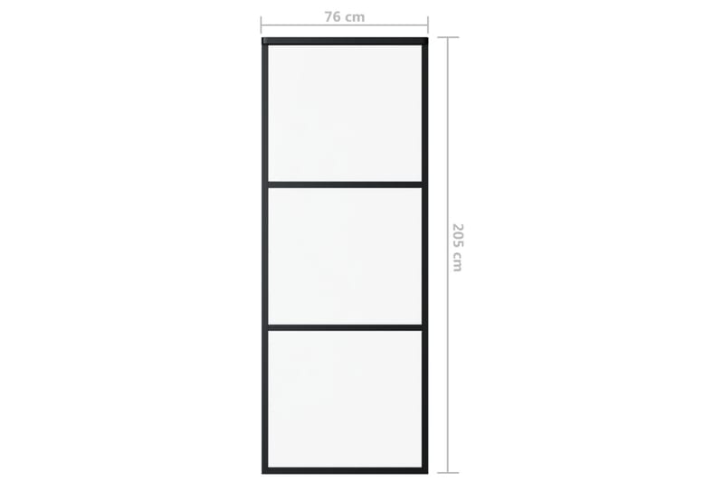 Liukuovi asennustarvikkeilla ESG lasi ja alumiini 76x205 cm - Liukuovi