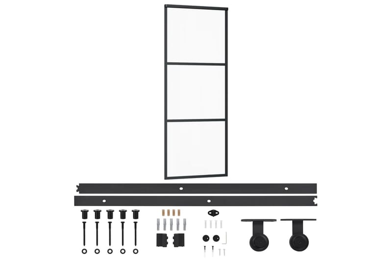 Liukuovi asennustarvikkeilla ESG lasi ja alumiini 76x205 cm - Liukuovi