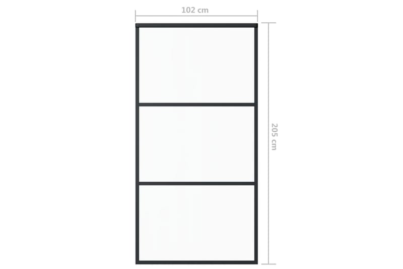 Liukuovi ESG-lasi ja alumiini 102x205 cm musta - Musta - Talo & remontointi - Rakentaminen - Ovet - Liukuovi