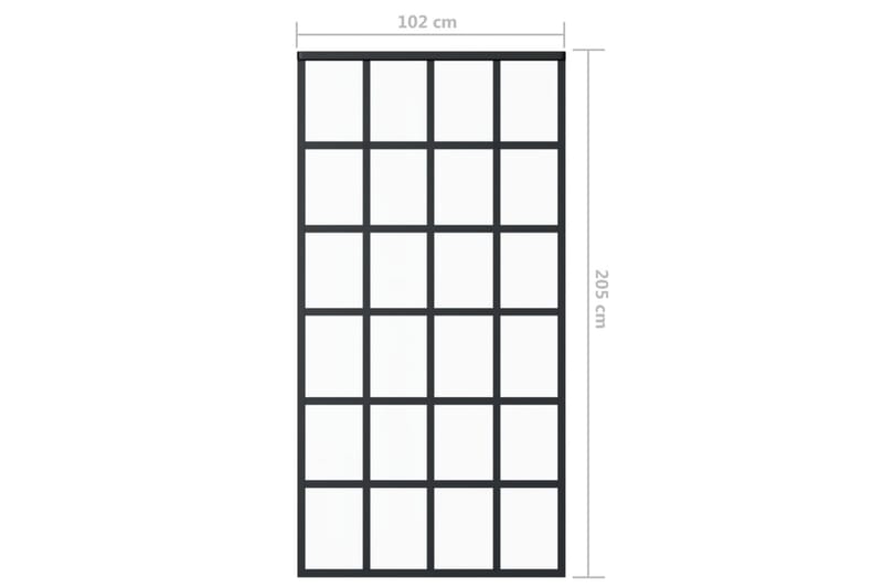 Liukuovi ESG-lasi ja alumiini 102x205 cm musta - Musta - Talo & remontointi - Rakentaminen - Ovet - Liukuovi