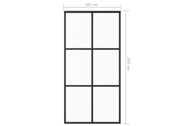 Liukuovi ESG-lasi ja alumiini 102x205 cm musta - Musta - Talo & remontointi - Rakentaminen - Ovet - Liukuovi