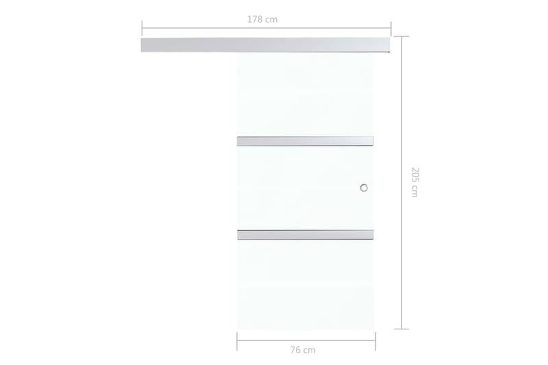Liukuovi ESG-lasi ja alumiini 76x205 cm hopea - Talo & remontointi - Rakentaminen - Ovet - Liukuovi