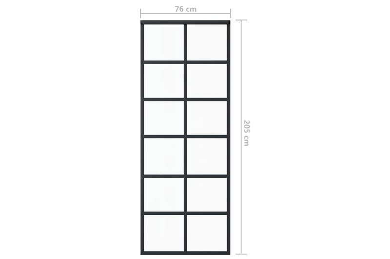 Liukuovi ESG-lasi ja alumiini 76x205 cm musta - Musta - Talo & remontointi - Rakentaminen - Ovet - Liukuovi