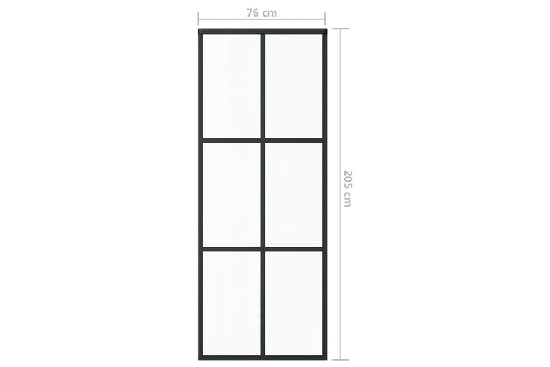 Liukuovi ESG-lasi ja alumiini 76x205 cm musta - Musta - Talo & remontointi - Rakentaminen - Ovet - Liukuovi