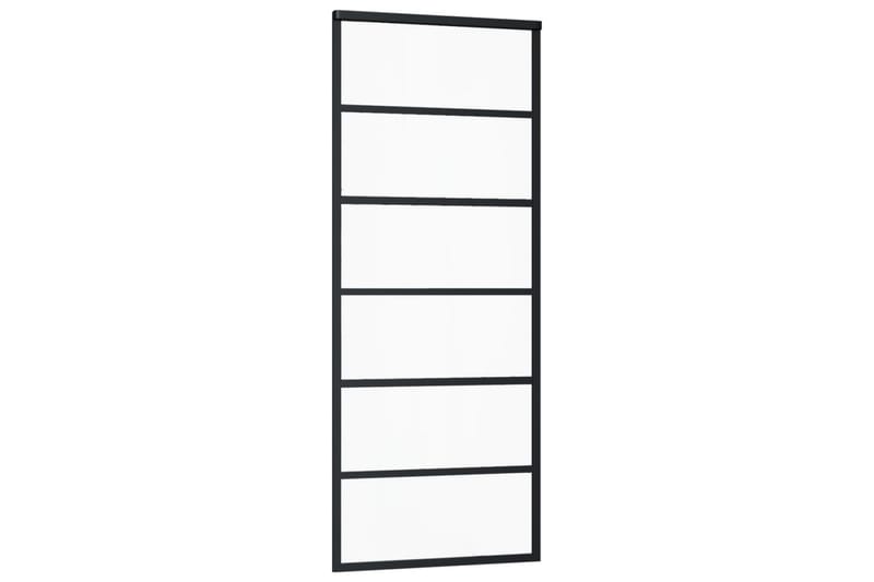 Liukuovi ESG-lasi ja alumiini 76x205 cm musta - Musta - Talo & remontointi - Rakentaminen - Ovet - Liukuovi