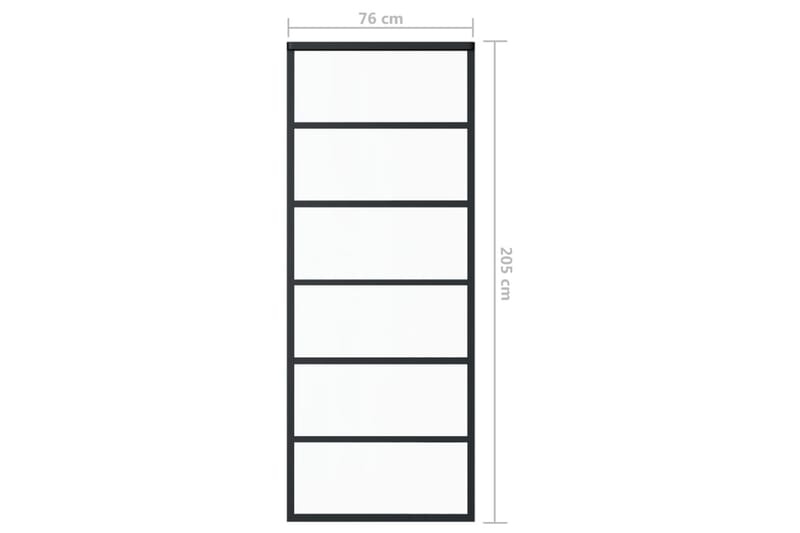Liukuovi ESG-lasi ja alumiini 76x205 cm musta - Musta - Talo & remontointi - Rakentaminen - Ovet - Liukuovi
