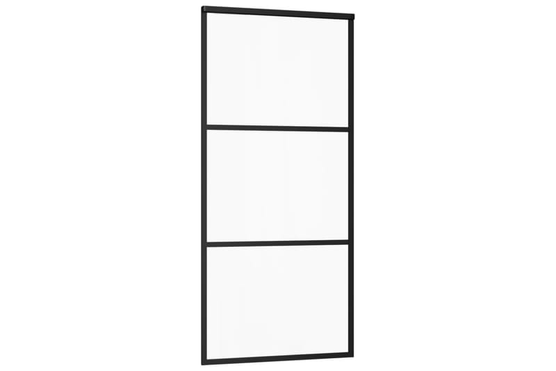 Liukuovi ESG-lasi ja alumiini 90x205 cm musta - Musta - Talo & remontointi - Rakentaminen - Ovet - Liukuovi