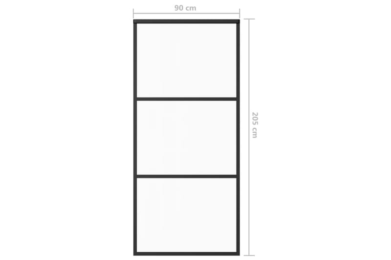 Liukuovi ESG-lasi ja alumiini 90x205 cm musta - Musta - Talo & remontointi - Rakentaminen - Ovet - Liukuovi