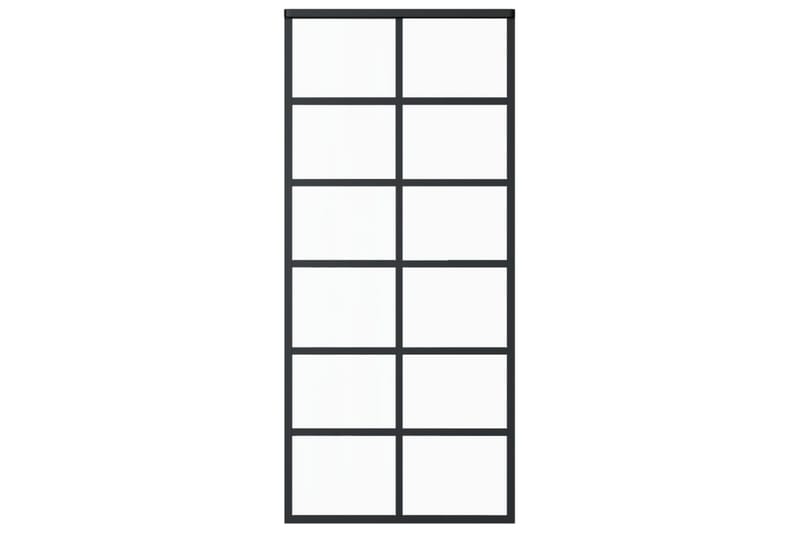 Liukuovi ESG-lasi ja alumiini 90x205 cm musta - Musta - Talo & remontointi - Rakentaminen - Ovet - Liukuovi
