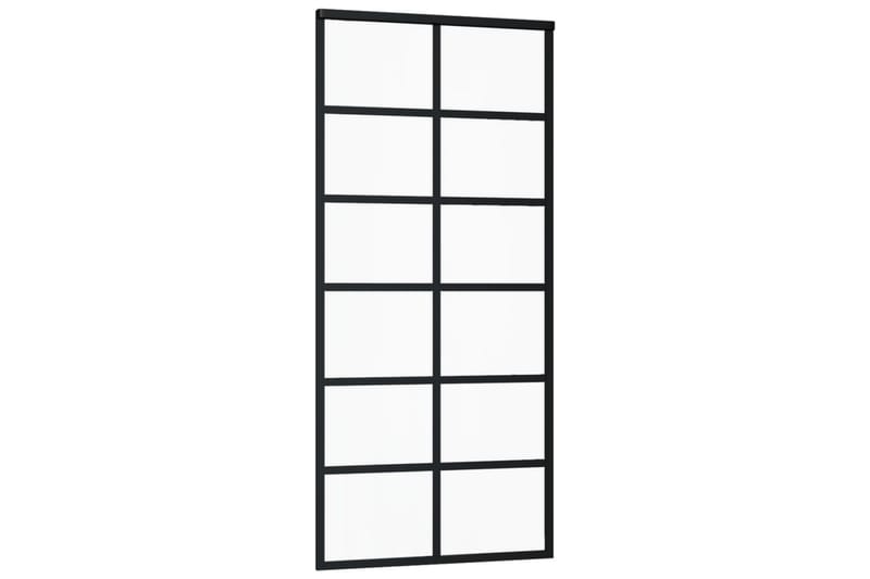 Liukuovi ESG-lasi ja alumiini 90x205 cm musta - Musta - Talo & remontointi - Rakentaminen - Ovet - Liukuovi