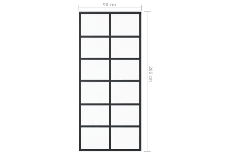 Liukuovi ESG-lasi ja alumiini 90x205 cm musta - Musta - Talo & remontointi - Rakentaminen - Ovet - Liukuovi