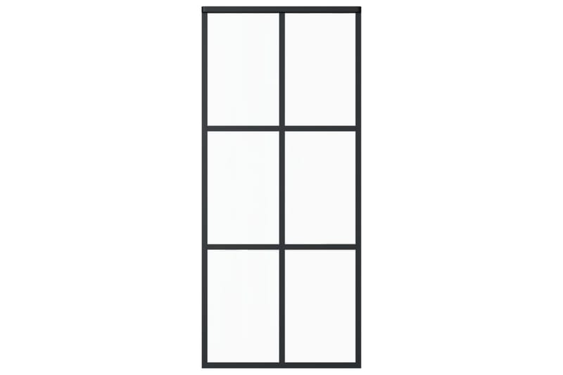 Liukuovi ESG-lasi ja alumiini 90x205 cm musta - Musta - Talo & remontointi - Rakentaminen - Ovet - Liukuovi